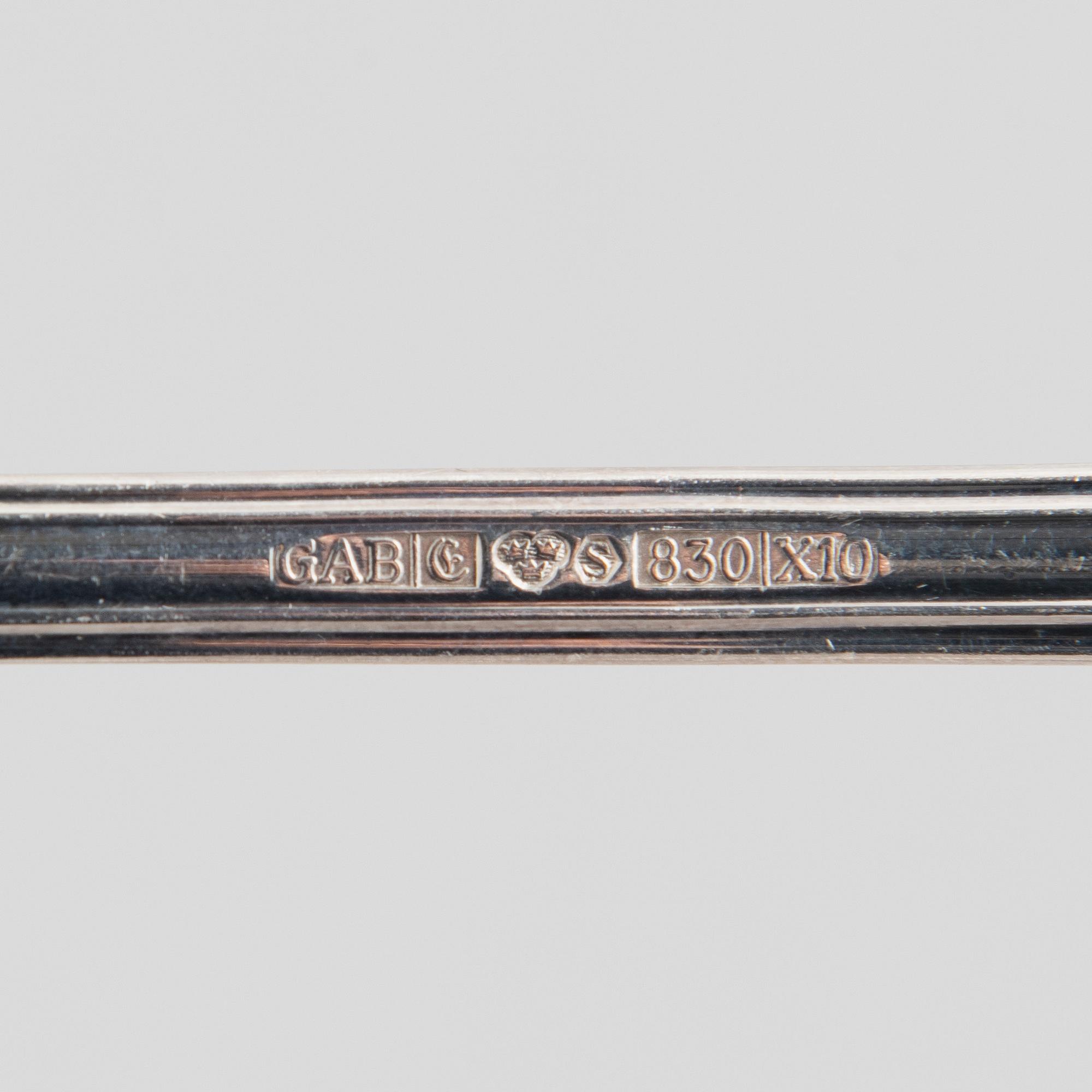 Cutlery service, 63 pieces, silver model Olga, GAB and CG Hallberg, 1960s-70s.