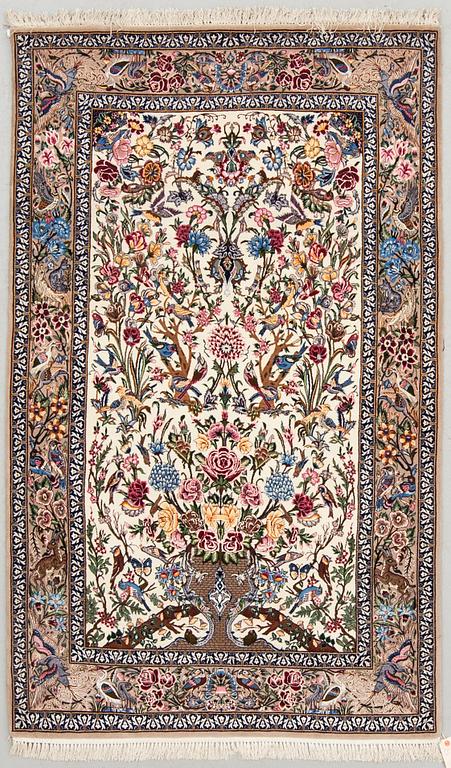 MATTA, old, Isfahan, figural, part silk. Ca 187 x 113 cm.