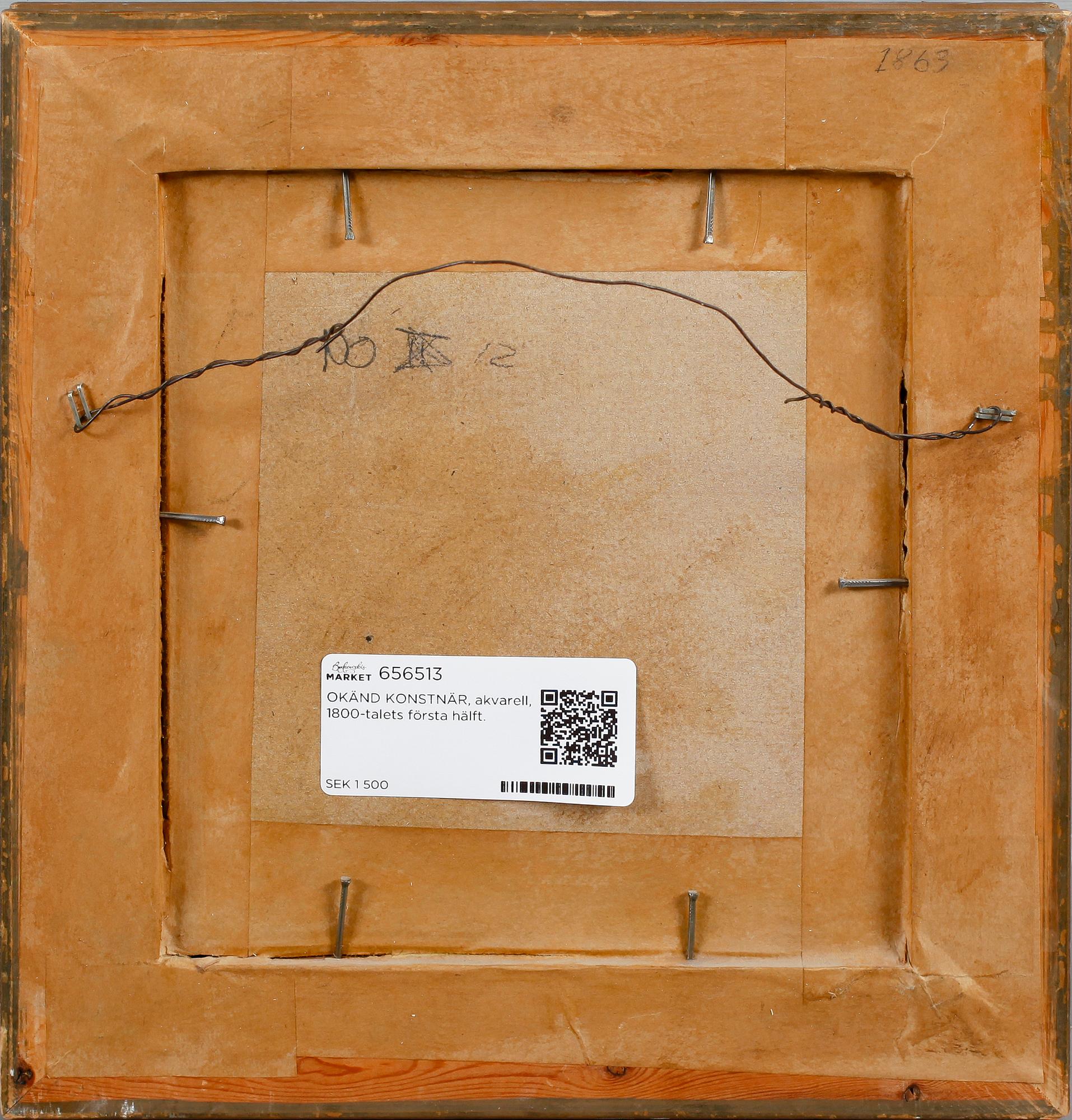 OKÄND KONSTNÄR, akvarell, 1800-talets första hälft.