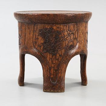 A Gustav Fjaestad Art Nouveau carved pine table by Adolf Swanson, Arvika, Sweden 1908.