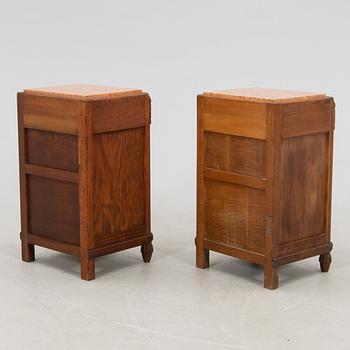 Bedside tables, a pair from the early 20th century.