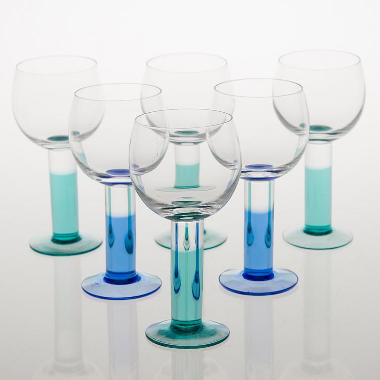 KERTTU NURMINEN, GLASSERVISDELAR, 23 st, "Mondo", Iittala 1900-talets senare hälft.