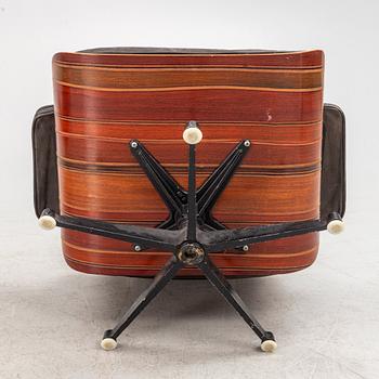 Charles & Ray Eames, armchair and footstool, "Lounge chair" for Herman Miller 1960s.