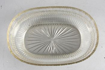 SKÅL, glas, troligen Böhmen, 1800-talets mitt.