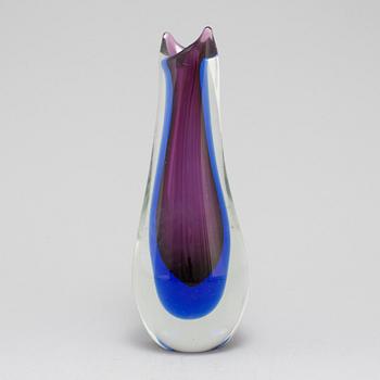 a Italian glass vase, probably Flavio Poli, 20th century.