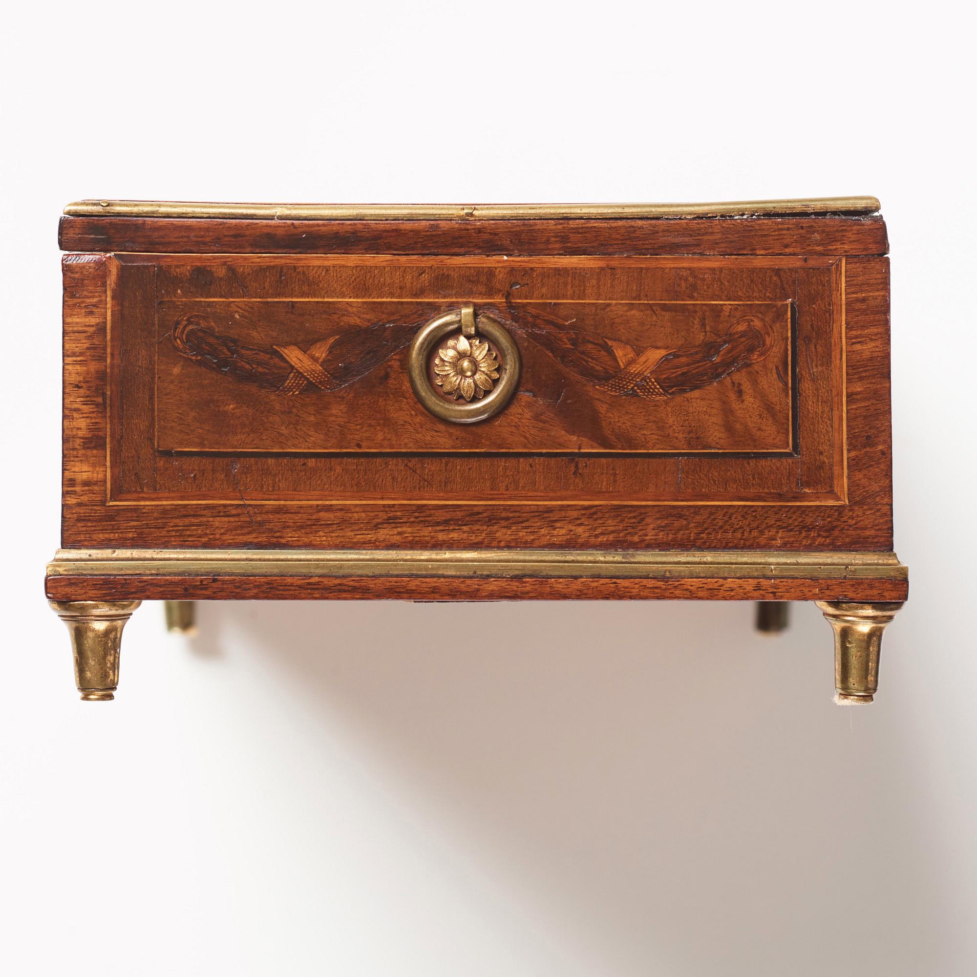 A Gustavian marquetry box with cover by G Haupt (1770-1784).