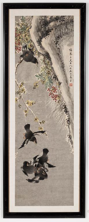 A Chinese 19th century painting, Qing dynasty, signed Jiang Yin.