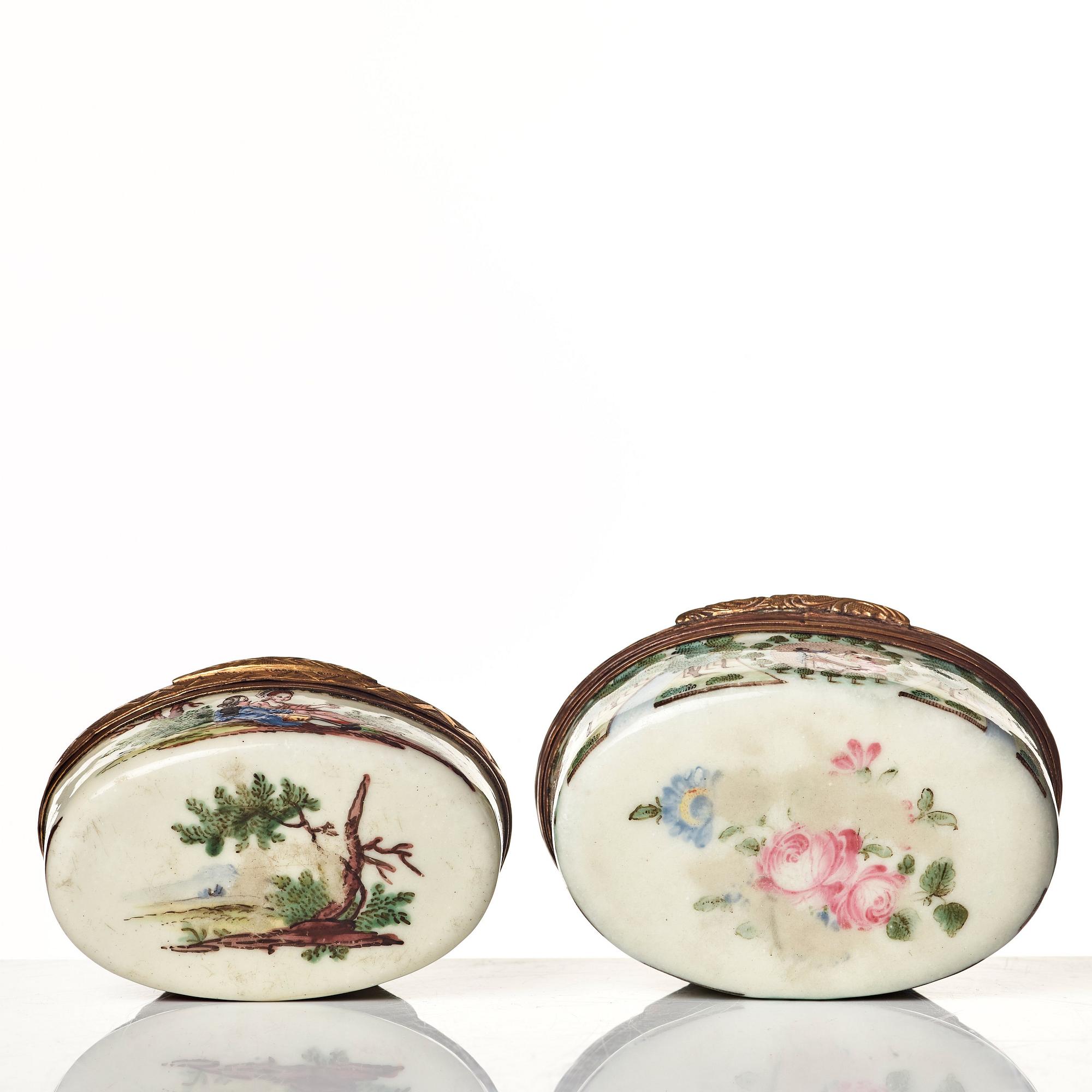 Two Chinese snuff boxes, Qing dynasty, 18th Century.