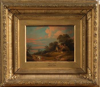 DAVID COX, hans art, olja på pannå, sign.