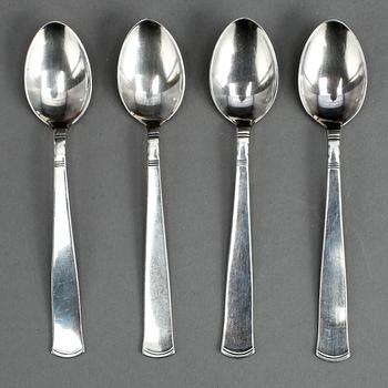 PARTI SILVER, 60 delar, inklusive 5 uppsättningar kaffeskedar, majoriteten Lidköping, mitten 1900-talets. Vikt ca 821 g.