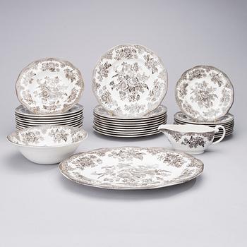 MATSERVIS, 32 delar, "Asiatic Pheasants", flintgods, Enoch Wedgwood, England.