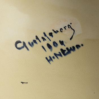 Herman Neujd, jardinjär, flintgods, jugend, Gustafsberg, daterad 1904.