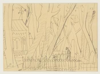 Lennart Rodhe, blyertsteckningar, 4 st, samramade, signerade och daterad -44.