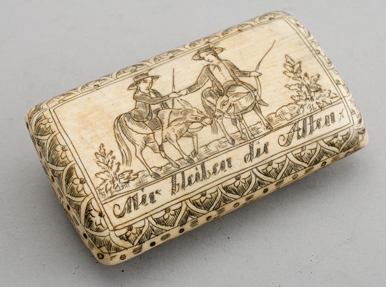 SNUSDOSA, ben, Tyskland, sannolikt 1800-tal.