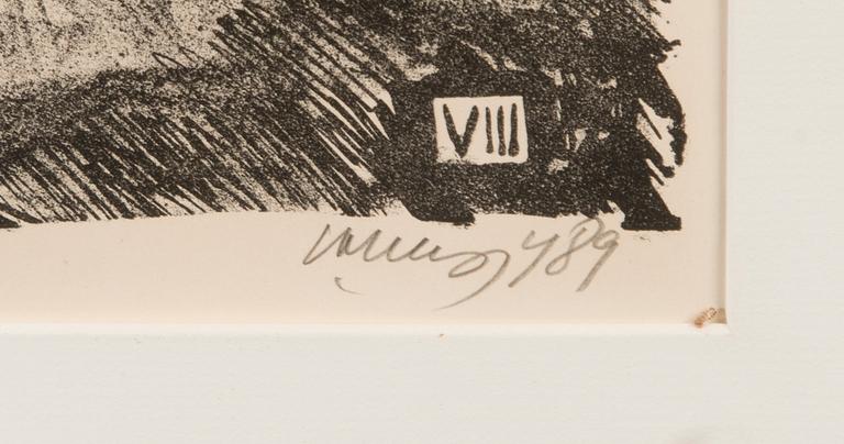 EDWALD OKAS, litography, signed and dated-89.