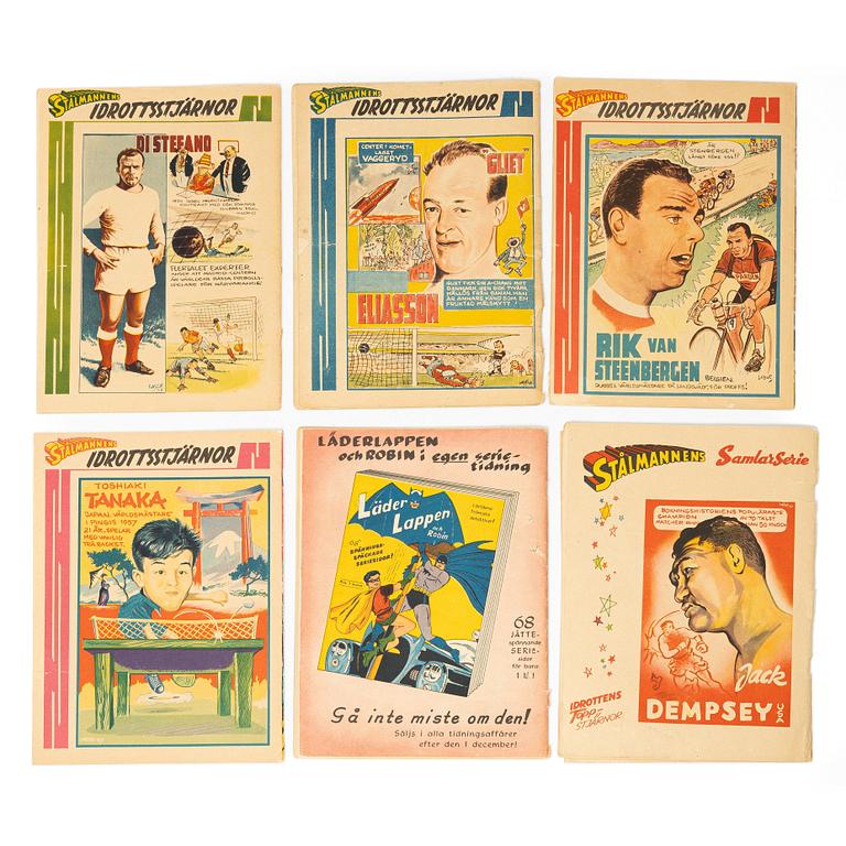 Comic books, 15, "Stålmannen", assorted years and issues, including 1953.