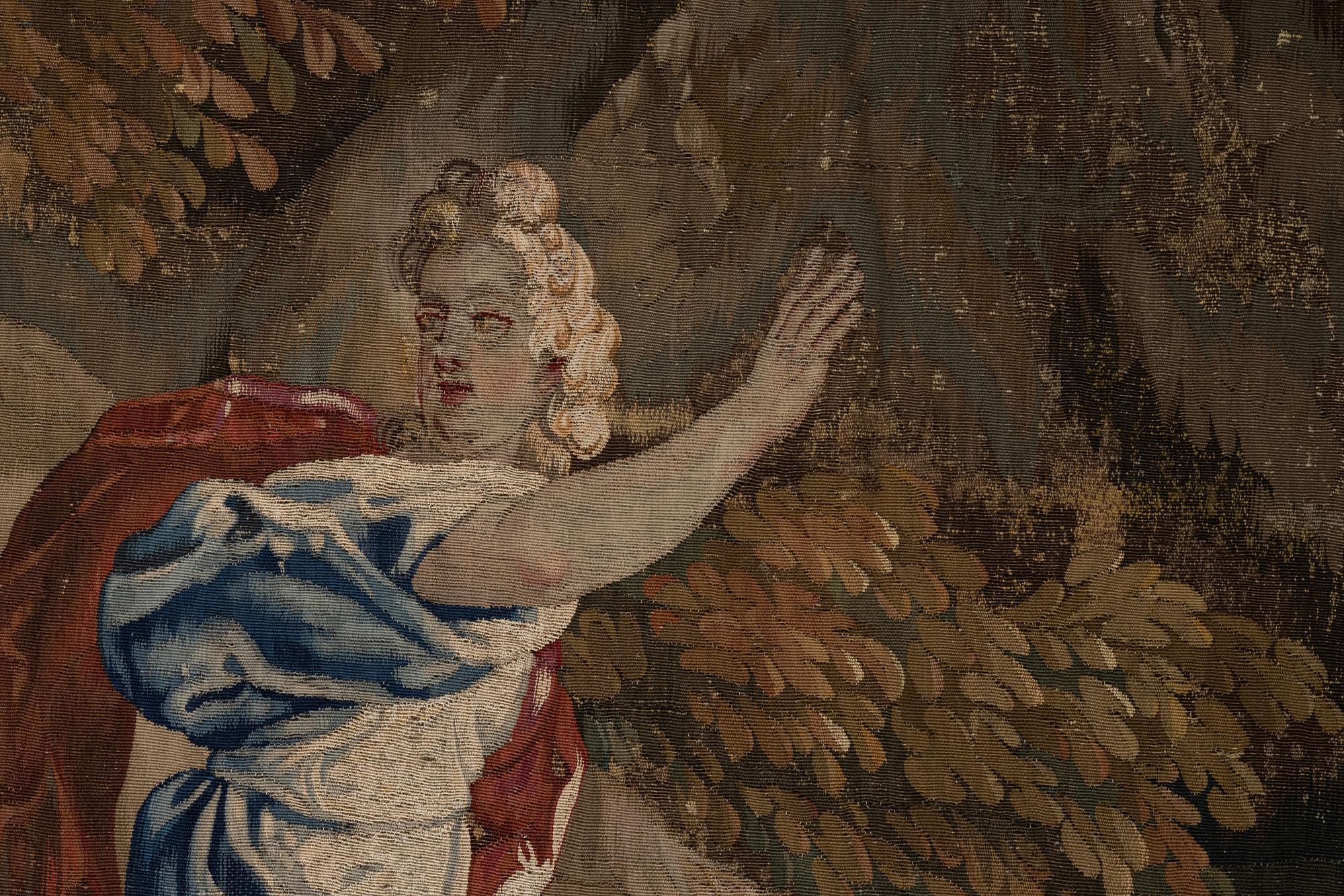 A tapestry, "Blind-man's-buff" tapestry weave, ca 349 x 333 cm, France, around 1700-first half of the 18th century.