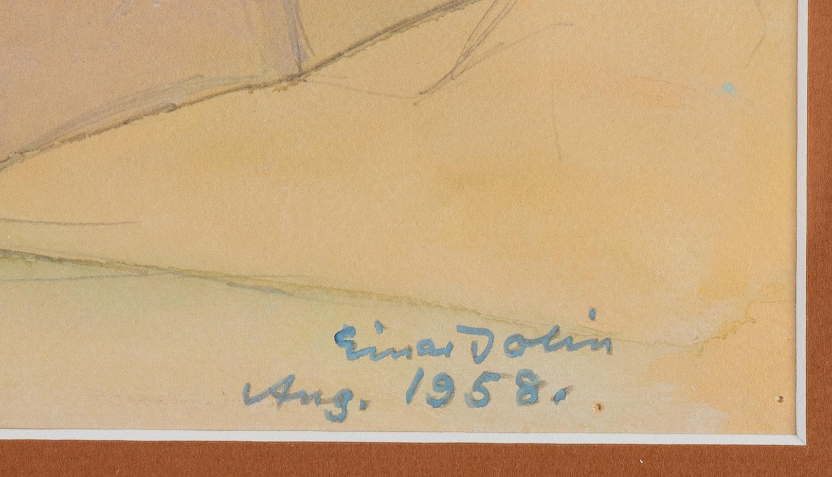 Einar Jolin, watercolour, signed and dated 1958.