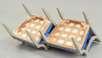 A pair of large Gustavian late 18th century armchairs.