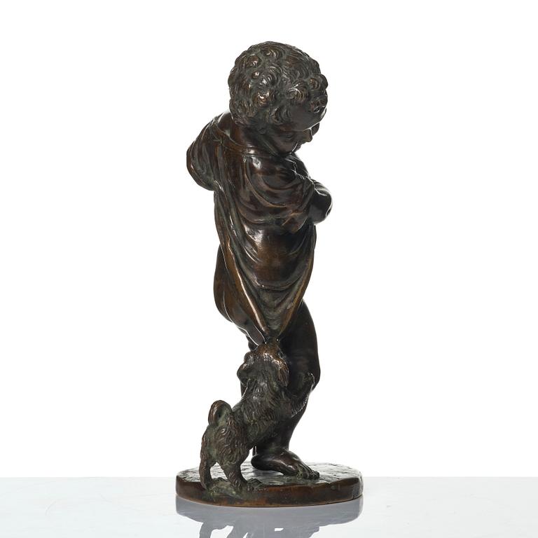 Claude Michel Clodion, after, "Putto with dogs", 19th century.