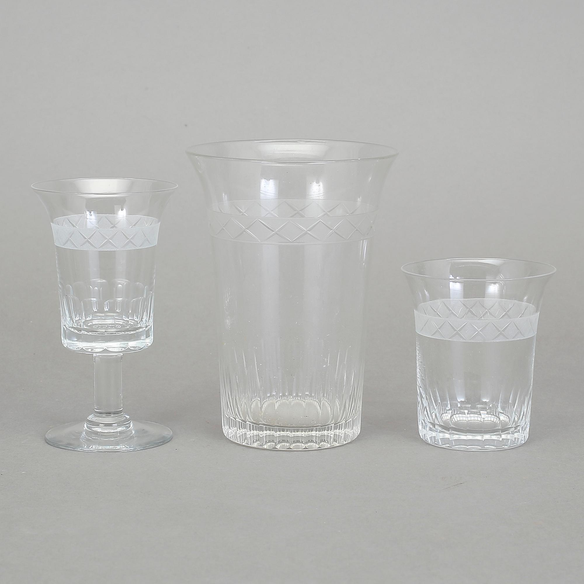 GLASSERVISDELAR, 20 st, Gerda Strömberg, Eda Glasbruk, 1930-tal.