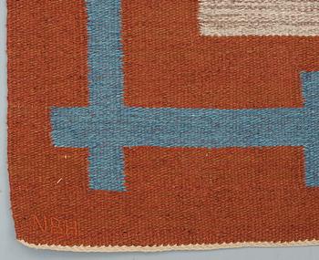 CARPET. Rölakan (flat weave). 220,5 x 202,5 cm. Signed AKN NBH.