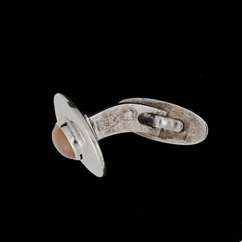 MANSCHETTKNAPPAR, ett par, sterlingsilver och agat, Georg Jensen, Danmark efter 1945. Total vikt ca 19 gram.