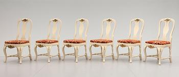 STOLAR OCH KARMSTOLAR, 6 + 2 st, barockstil, 1900-tal.