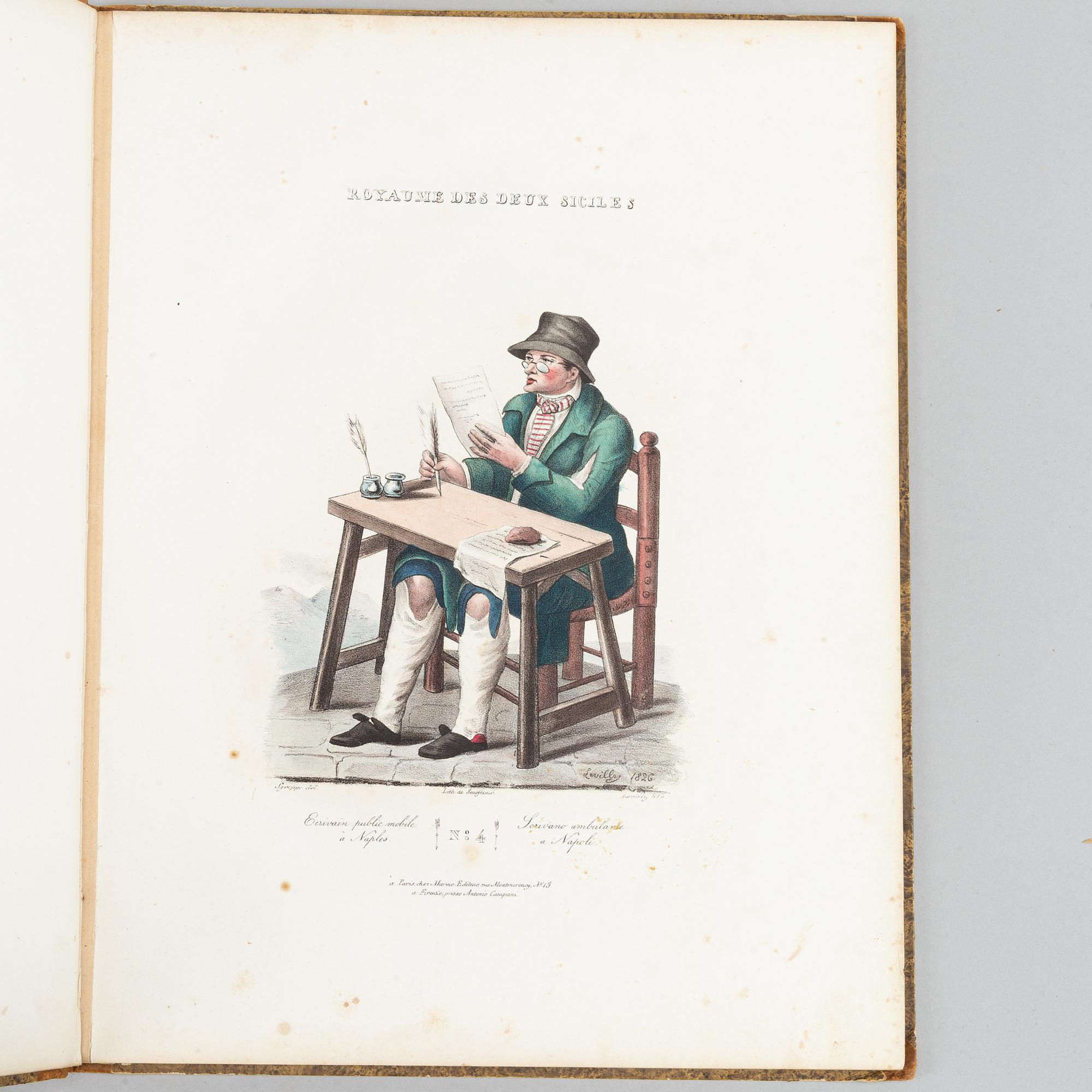 Hand-coloured Italian Costume Plates, 3 vols., c. 1826.