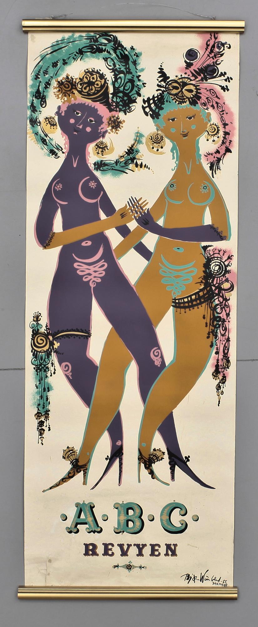 AFFISCH,  Björn Wiinblad, sign och dat -56 i trycket.