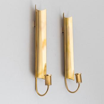 PIERRE FORSSELL, vägglampetter, ett par, mässing, "Reflex", Skultuna.