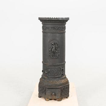 An early 1900s cast iron stove.