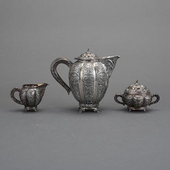 KAFFESERVIS, 3 delar, silver, Helsingfors, Finland, 1957. Vikt ca  724,3 gram.