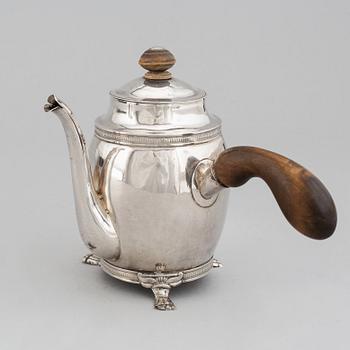 A swedish silver coffee-pot, mark of Carl Gustaf Hjulström, Köping 1838.