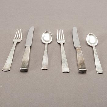 A Swedish 20th set of 36 pcs silver cutlery mark of J Ängman GAB Stockholm 1690/70s, weight ca 980 gr.