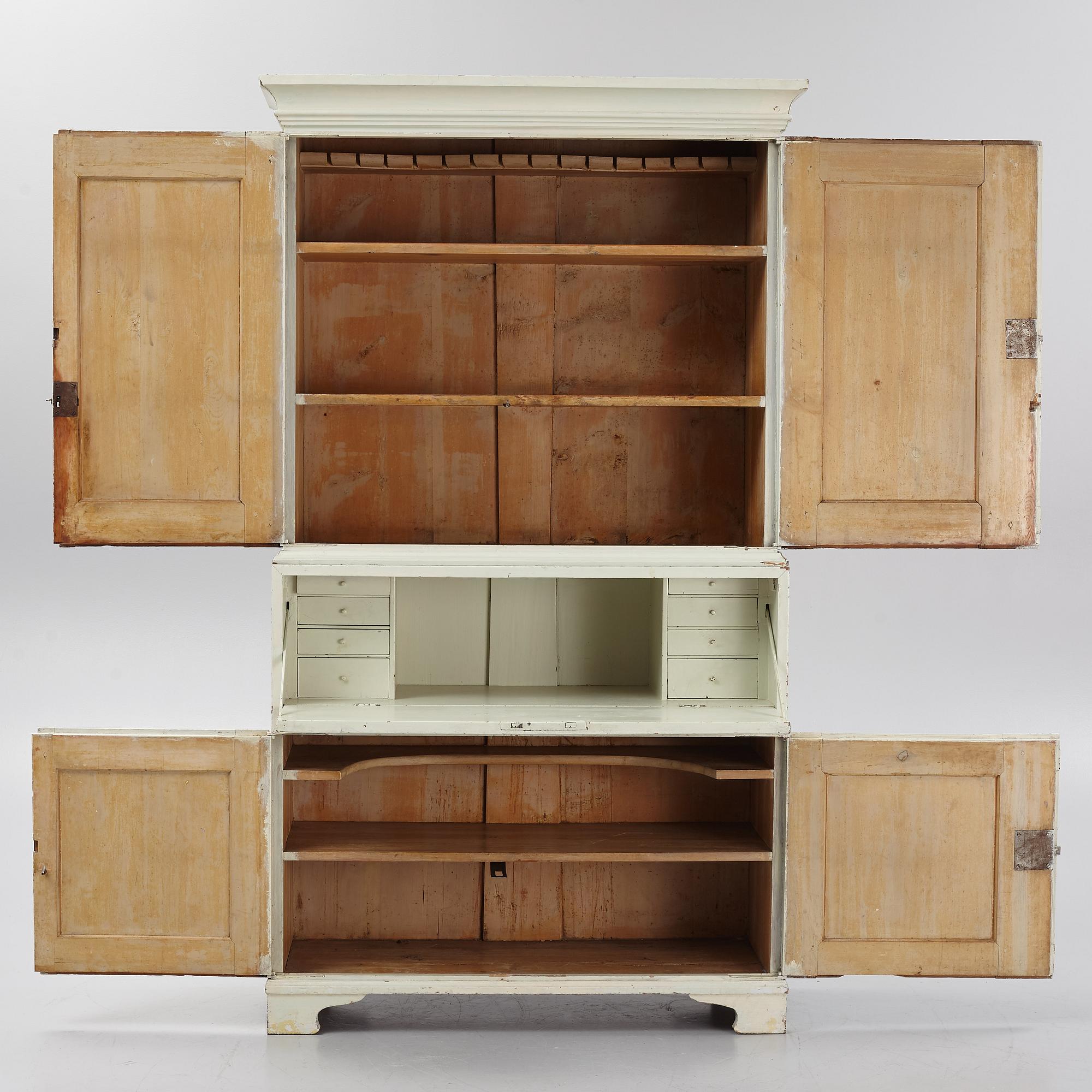A 18th century panited cabinet.