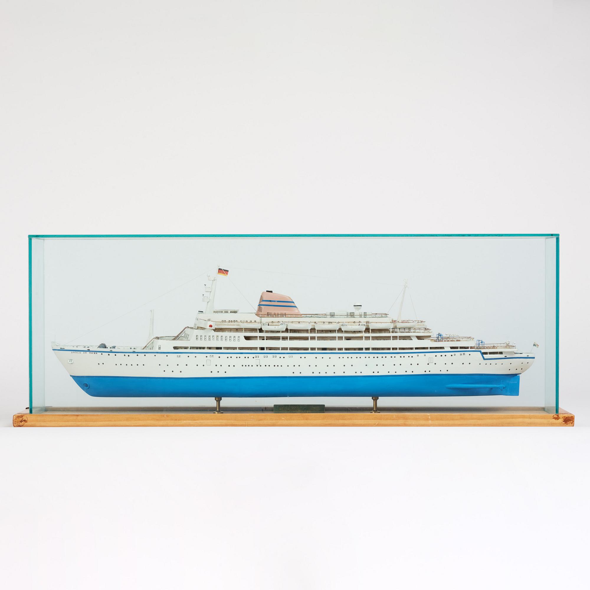 Ship model, T.S.S. Vasco da Gama, built by Gunnar Roempke in 1989.