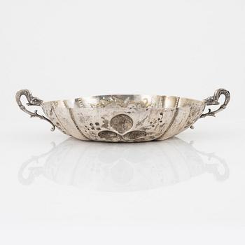 A silver charger/bowl, probably Germany, circa 1900.