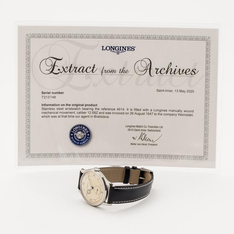 Longines, Jumbo, Calatrava, wristwatch, 37 mm.