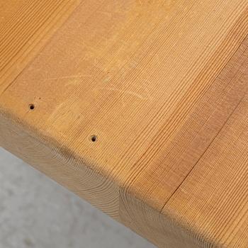 A dining table, trestle table, pine, Krogenes Möbler, Norway, mid-20th century.
