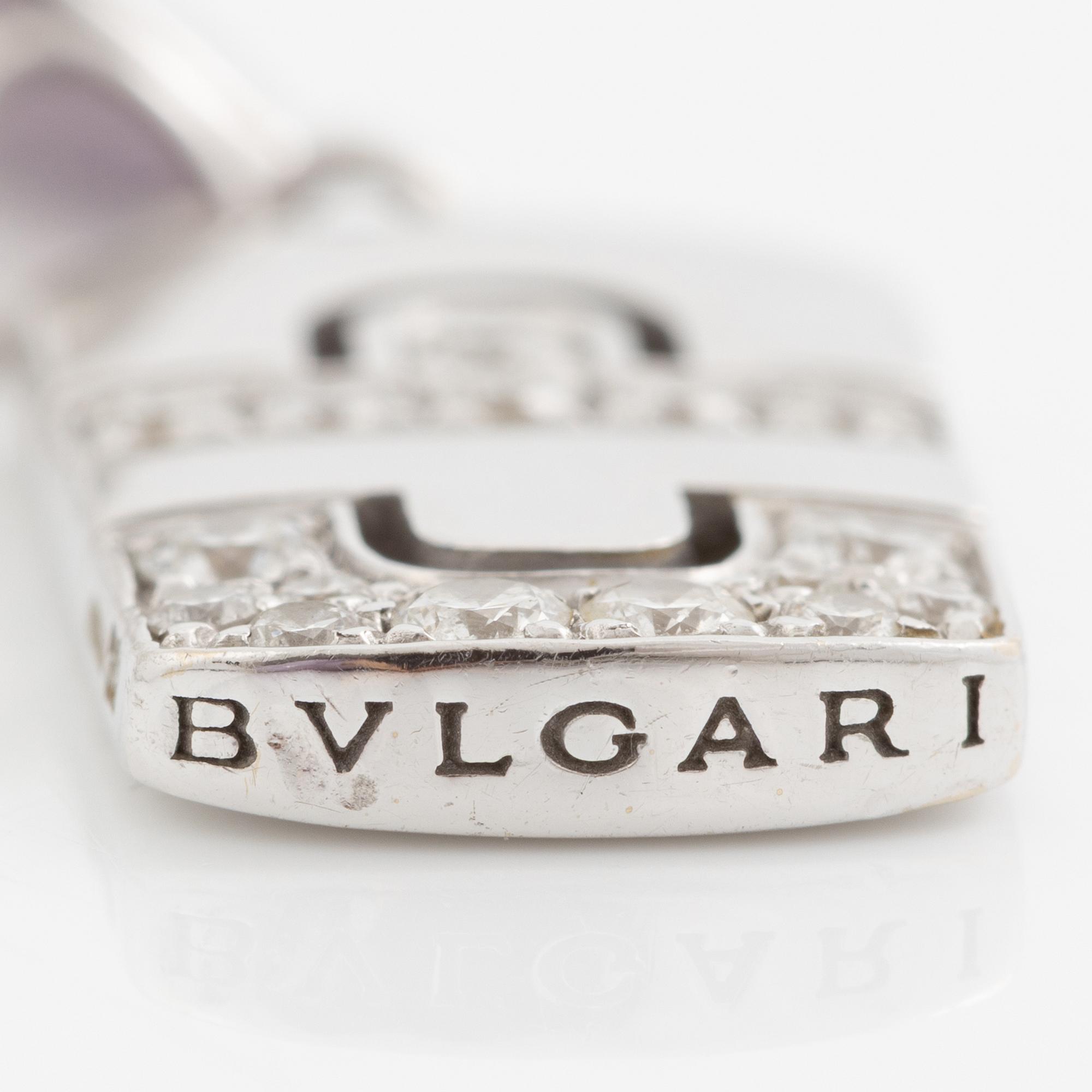Bulgari hänge/berlock 18K vitguld vitguld med runda briljantslipade diamanter "Parentesi".