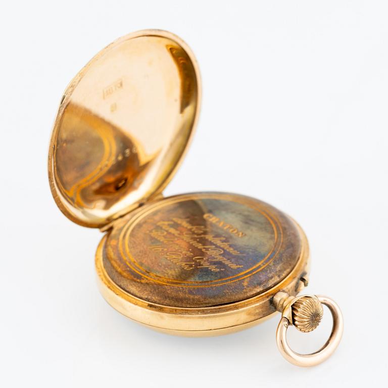 Pocket watch, 18K gold, 36 mm.