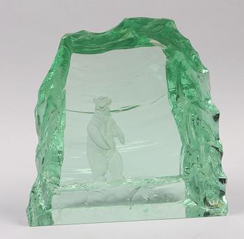 GLASBLOCK, Vicke Lindstrand för Kosta, sign.
