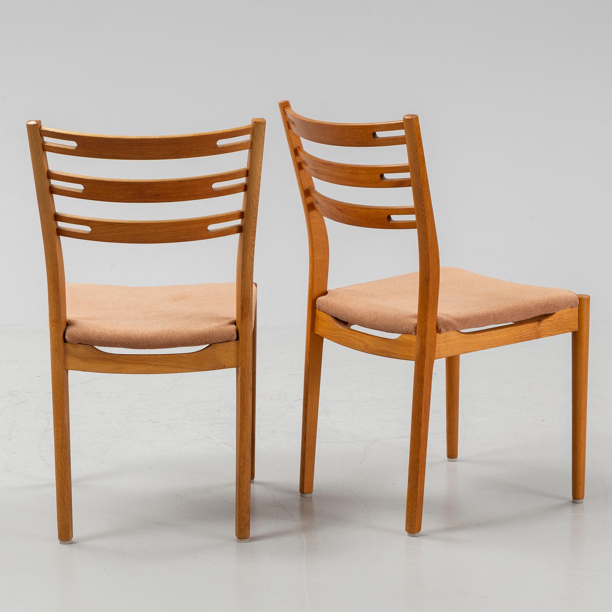 Helge Sibast, A set of four oak and teak chairs, Sibast Furniture, Denmark, mid 20th Century.