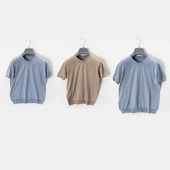 Prada, a set of three silk tops, size 40.