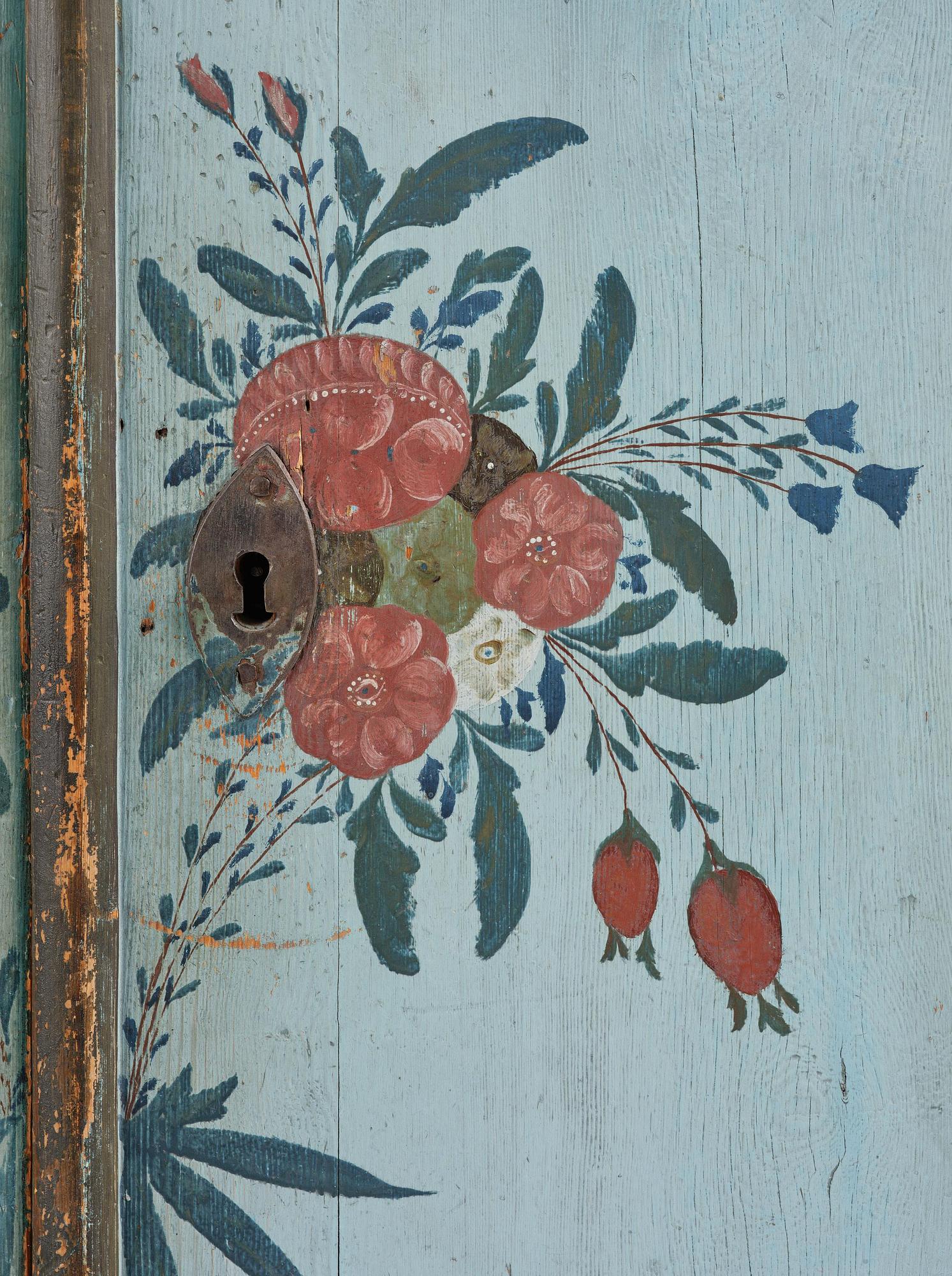 Skåp, allmoge, Jämtland, daterat 1843.