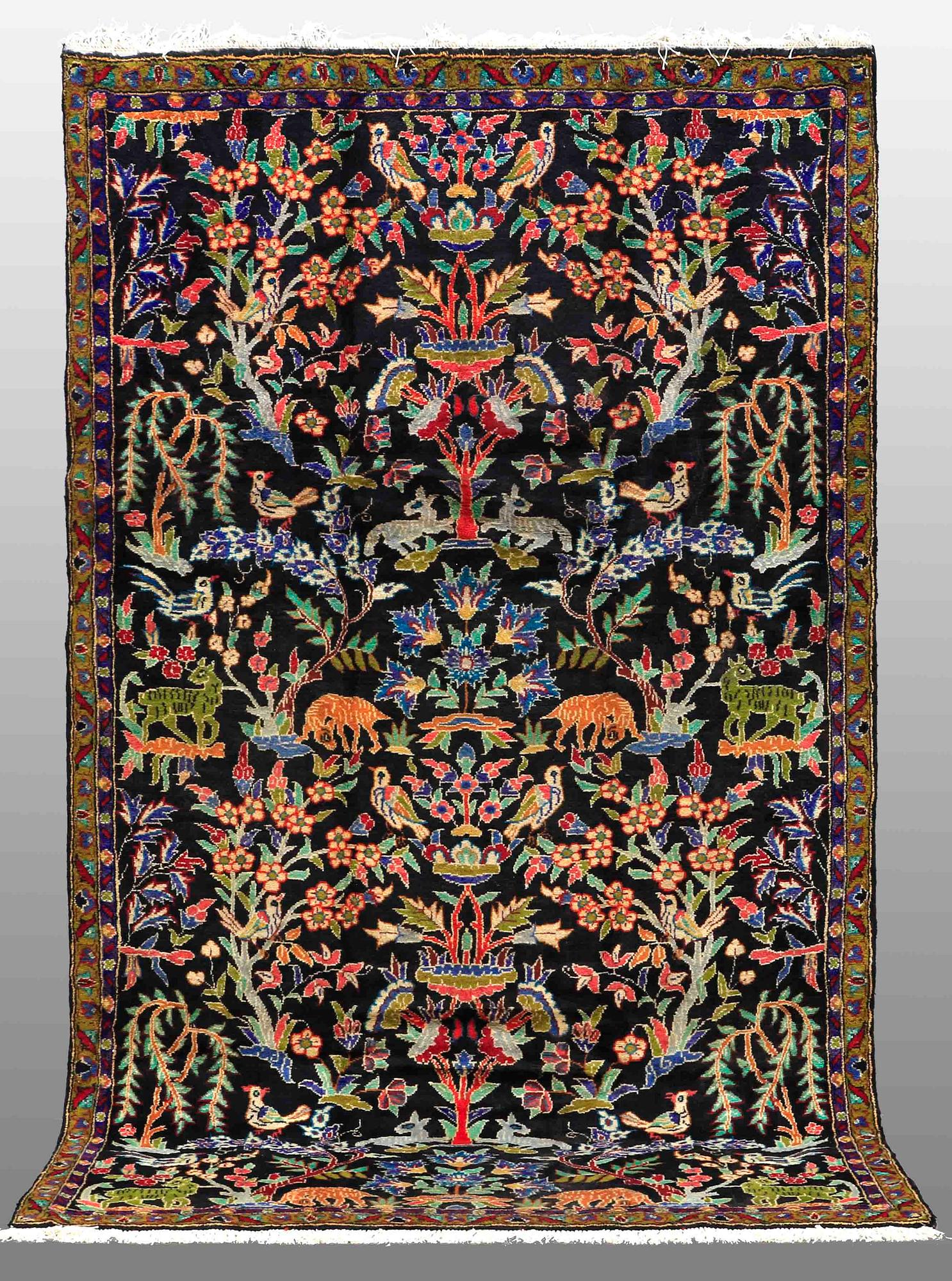 a Figural Fariden carpet (Esfahan area) 307 x 185 cm.