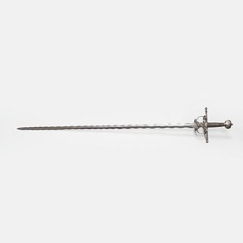 A flame bladed rapier, late 16th century, probably Germany.