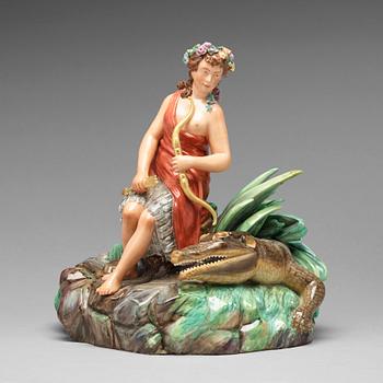 277. A Royal Copenhagen allegorical porcelain figure representing 'America', Denmark, 1920's.