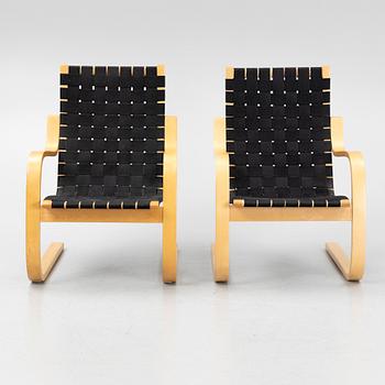 Alvar Aalto, a pair of model 406 armchairs, Artek, end of the 20th century.